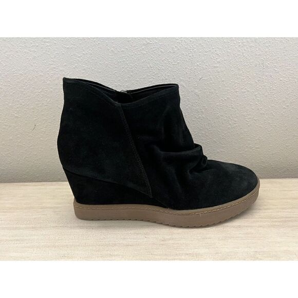 SOFFT AQUA Boots 11 SIRI Wedge Bootie Sneaker Ruching Suede Zip Waterproof NEW - Picture 16 of 16